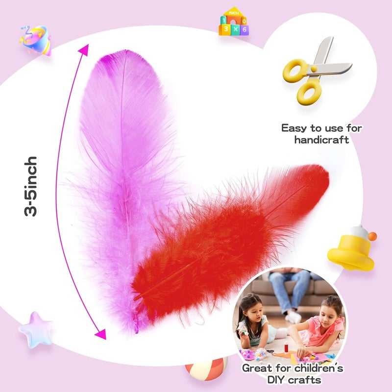 Flying feathers 500 قطعة - ريش دجاج ملون 3-5 بوصة ريش بالجملة للحرف اليدوية وإمدادات صيد الأحلام (500 قطعة) - Image 3